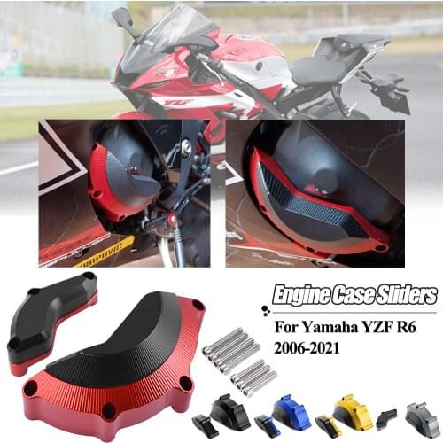 Motorcycle Engine Case Sliders Stator Cover Guard Crash Pad Protector For Yamaha YZF R6 YZF-R6 YZFR6 2006-2021 2020 2019 2018 17