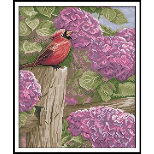 Pincushion Flowers Patterns Joy Sunday Cross Stitch Kit 14CT Embroidery Set Counted Cross Stitch Kits 11CT Printed Fabric Crafts