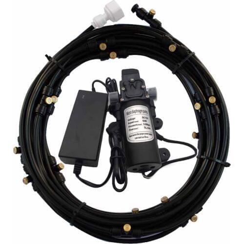 6M Mist Pump 12V 5L/Min 160PSI Booster Diaphragm Water Pump Sprayer with Mist Kits For Misting Cooling System