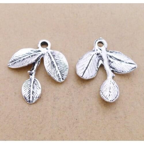 Newest 8Pieces 23*28mm Zinc Alloy Antique Silver Color Leaf Charms Earring Necklace Pendant Accessory For DIY Jewelry Handcraft