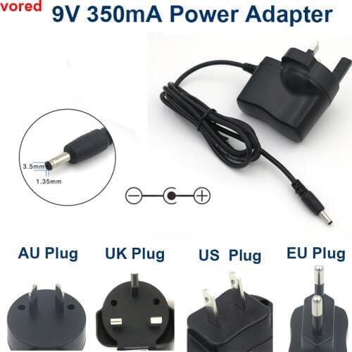 New AC 100-240V to DC 9V 350mA Switching Power Supply Converter Adapter US/EU/UK/AU Plug 3.5*1.35mm for Hair clipper/E-manicure