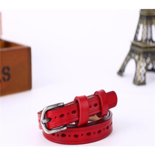 New Ladies Real Leather Belt Fine Belt Cowskin Women Leather Dress Accessories