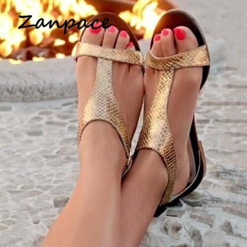 Gladiator Women Sandals Spring Summer Tide Gold Roman Flat Women Shoes Large Size 43 Casual Flat Sandals Beach Chaussures Femme