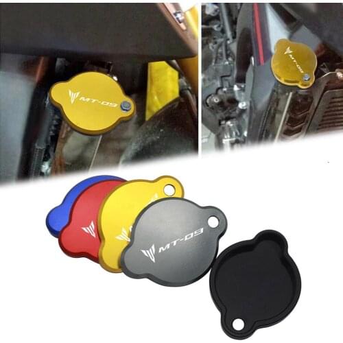 SEMSPEED Aluminum MT-09 Logo Radiator Cap Cover For Yamaha MT09 2014-2019 2020 Water Tank Cover Motorcycle Parts and Accessories
