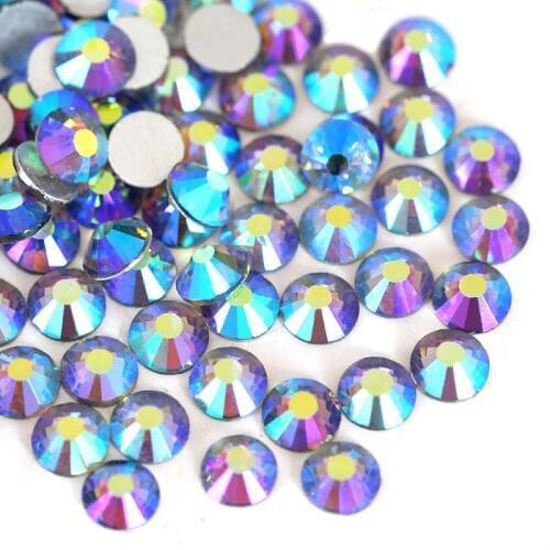 SS3-SS30 Black Diamond AB Non Hotfix Rhinestones Glass Crystal Strass Glitter rhinestone for Nails Art Decorations H0055