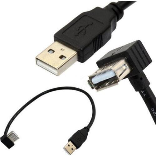 USB 2.0 A female up angle plug to USB A male extension cable