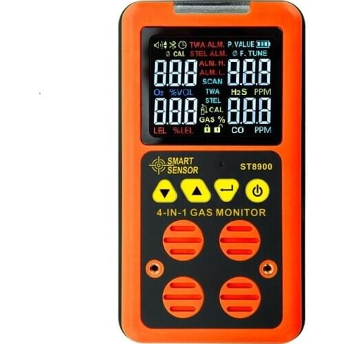 SMART SENSOR ST8900 4 in 1 Digital Gas Detector O2 H2S CO LEL Gas Analyzer Air Monitor Gas Leak Tester Carbon Monoxide Meter