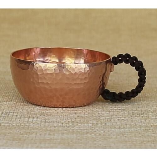 Handmade thickened pure copper retro cup teacup purple copper water milk wine cup drinkware
