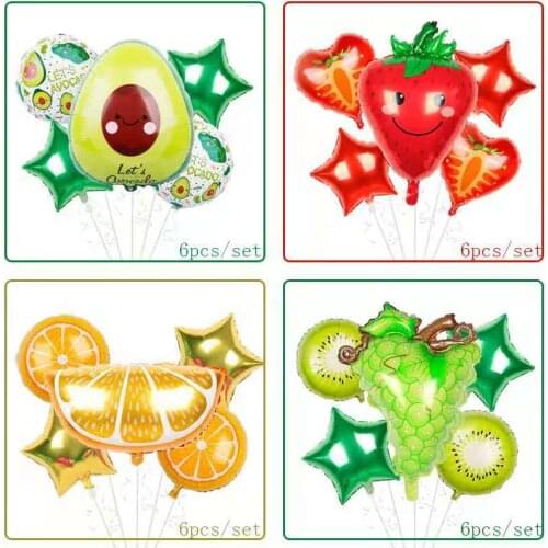 Aluminum foil fruit balloon watermelon pineapple Hawaii fruit birthday party friend party decoration children toy balloon