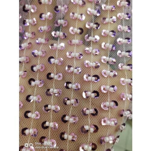 High quality Embroidered Lace Fabric JRB-13.100703 with beads for bridal dress Nigerian french net Lace