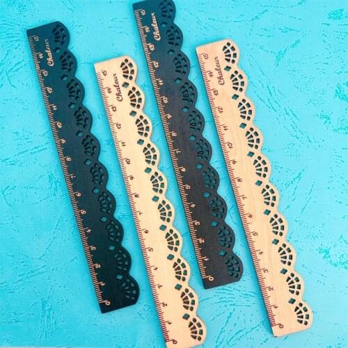 1pcs/lot NEW vintage lace design wood Ruler bookmark 15 CM straight ruler Measuring Straight Ruler office school supplies