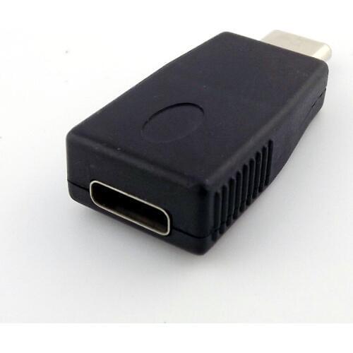 1x USB 3.1 Type-C Male Plug to Type C Female Jack Data Charging Sync Male to Female Adapter Converter Straight Black
