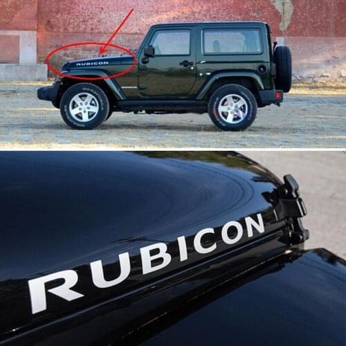 2pcs JDM Sticker Sport Engine Hood Fender Side &quotRubicon & character Sticker Decal Vinyl for Jeep Wrangler Unlimited TJ JK