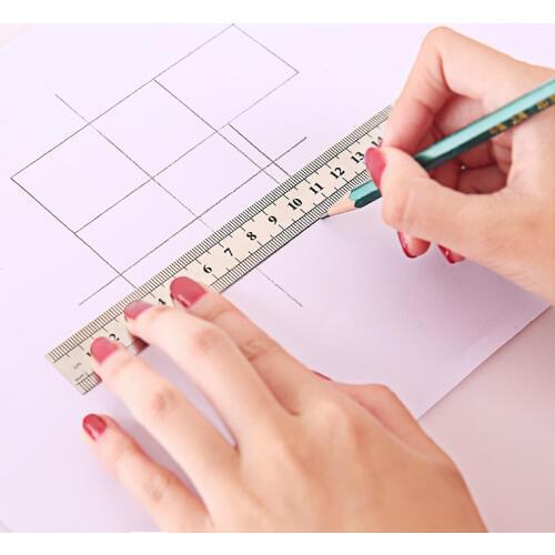 20cm 1PC stainless steel Straight ruler Fine inch centimeter scale Office student drawing Line tool High precision measurement