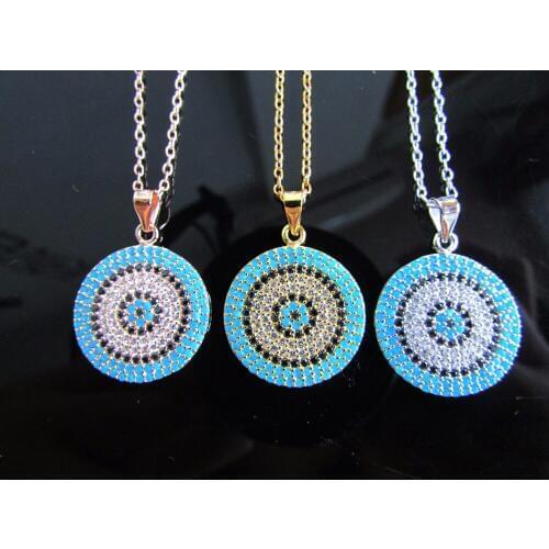 2017 New Design Micro Inlay Cubic Zircon Pendant Jewelry Necklace Fashion Silver sterling 925 Round Shape gold silver rose gold