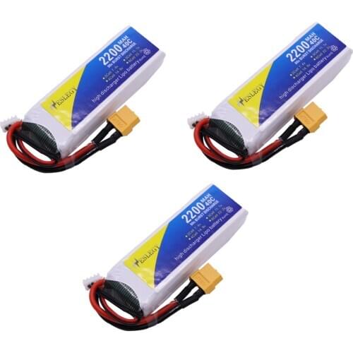 3PCS 11.1V 2200mAh 40C LiPo Battery XT60/T/JST Plug For RC Car Airplane Helicopter 11.1v toys battery 3s Lipo Battery