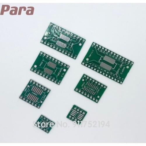 35PCS/LOT SMT To DIP PCB Board Kit SMD Turn To DIP SOP MSOP SSOP TSSOP 8 10 14 16 20 24 28 SOT-23 35pcs=7value*5pcs