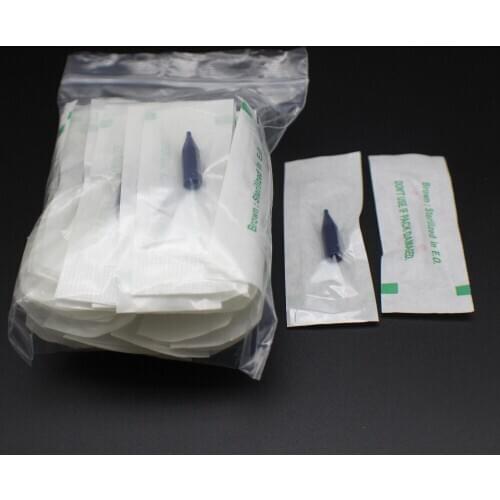 500pcs Individual Package Giant Sun Tattoo Needle Tips Nozzle Permanent Makeup Tattoo Eyebrow eyeliner lip Machine 1R/2R/3R Caps