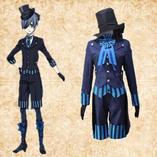 Anime Black Butler Cosplay Costumes Ciel Phantomhive Cosplay Costume Uniforms Halloween Men Game Kuroshitsuji Cosplay Costume