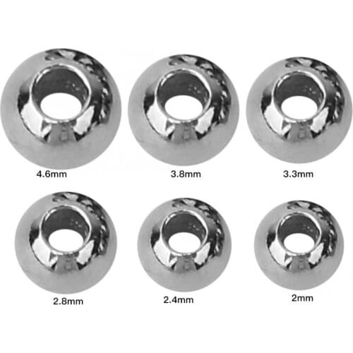 25pcs Tungsten Fly Tying Head Beads Nymph Head Ball Beads Fly Tying Materials 2/2.4/2.8/3.3/3.8/4.6mm Fly Tying Tungsten Beads