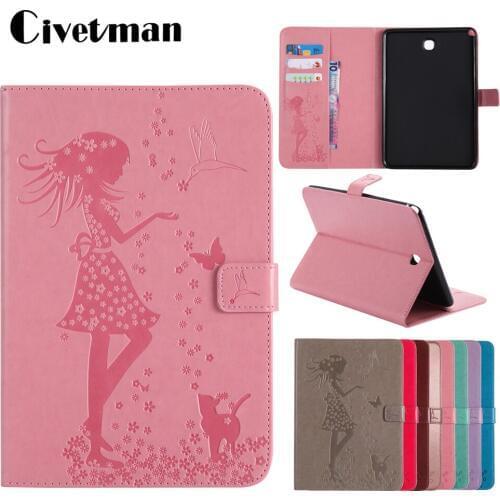 PU Leather Case for Samsung Galaxy Tab A 8.0" T350 T355 P350 P355 Case Tablet Support Stand Soft Back Cover with Card Solt Funda
