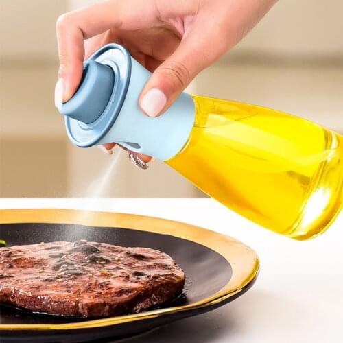 Oil Sprayer Bottle 180ml Push-type Oil Dispenser Kitchen Cooking Glass Barbecue Atomizer Blue/Pink/White