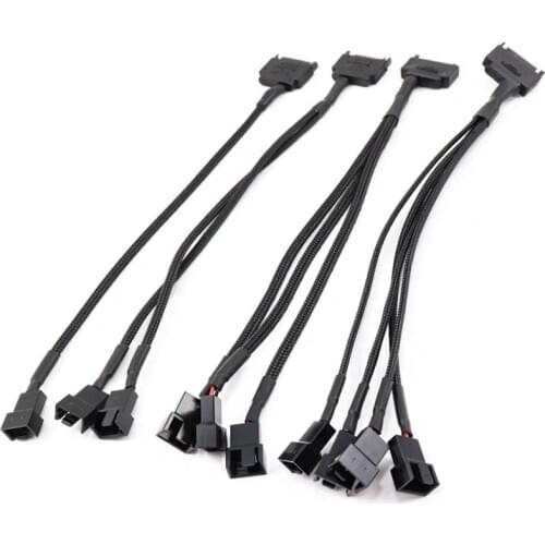 SATA 15PIn to 2 Way 3/4Pin Computer CPU host cooling fan adapter cable 1 to 1 2 3 4 HUB extension cable Conversion Power Cable