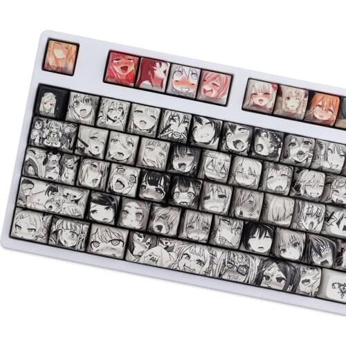 Keycaps PBT Dye Sublimation XDA Profile 108 Keycap Set Japanese Anime Keycaps for Cherry Mx Gateron Switch Mechanical Keyboard