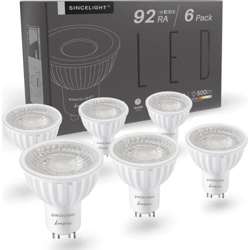 PAR16 Gu10 Base Focos LED Downlights Bulb Lamp 6W 2700 4000 6000K(Home Decor/100° Beam Angle/Spot Light)Pack of 6,Pack of 12