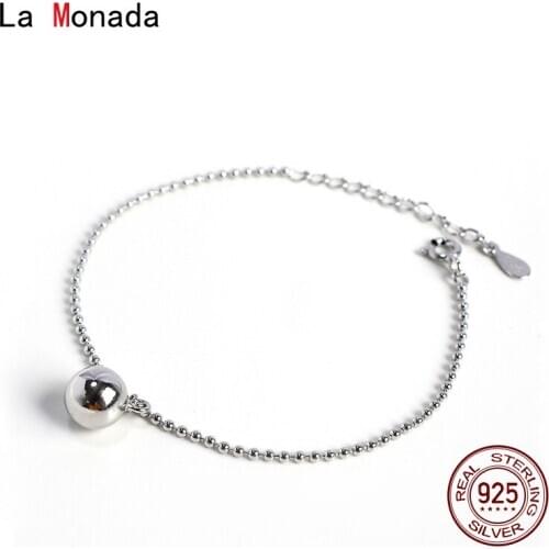 La Monada Fine Silver 925 Jewelry Bracelet Female Woman Bead Charm Chain Minimalist Bracelets For Women Silver 925 Sterling