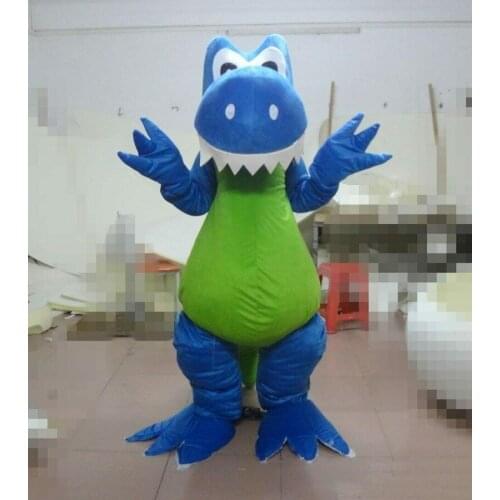 Blue Dinosaur Mascot Costume Suits Cosplay Party Game Dress Halloween Adults US Carnival Cartoon Character Mascot Costume Gift