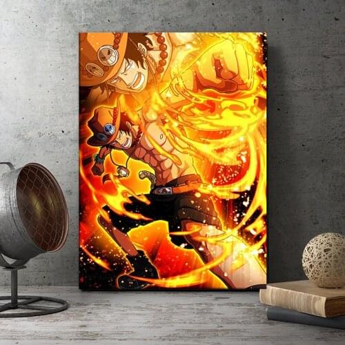 Hd Printed Modular Poster Wall Art 1 Pieces ONE PIECE Portgas D.Ace Home Decoration Canvas Painting Modern Picture For Boy Room