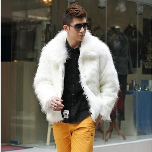 2020 autumn and winter thicken thermal leather jacket men casual mens fur coats overcoat black white grey brown fashion S - 3XL