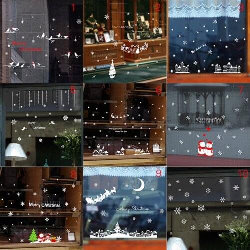 Wall Stickers Wholesale Electrostatic New 35*50CM Size Christmas Electrostatic Wall Stickers Home Accessories Wall Decoration