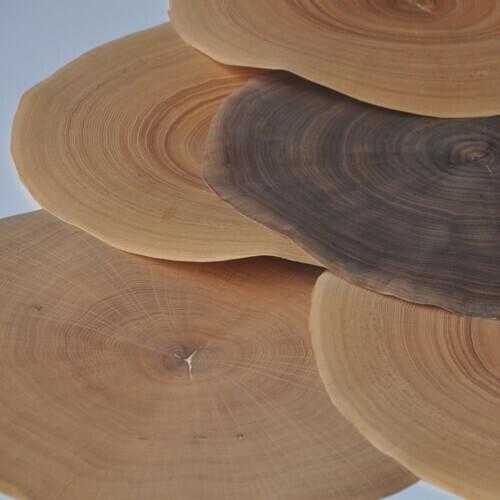 GREENLAND Annual Natural Wood Veneer Annuel Chinese Ash Ring American walnut European Oak