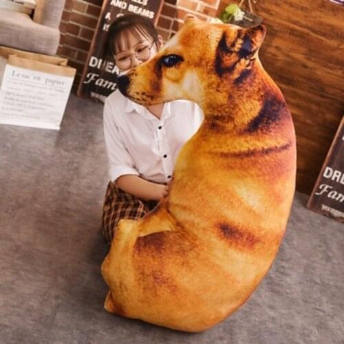 Plush Toy Creative 3d Curved Husky Dog Doll Simulation Dog Pillow Dog Printing Pillow Realistic Moving Home Toy Cushion