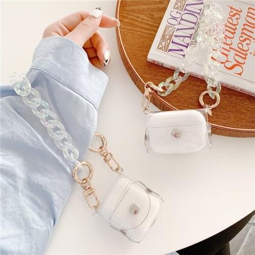 For Airpods 1 2 Bracelets Lanyard Chain Strap Case for Apple Airpods Pro Transparent Wireless Earphone Cover Chaging Box Bag