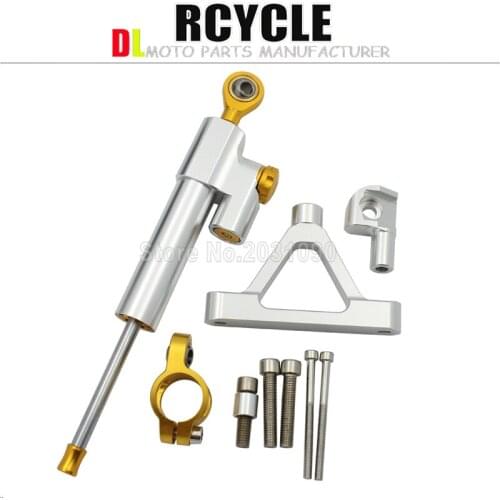 CNC Motorcycle Adjustable Steering Stabilize Damper Bracket Mount kit For Kawasaki ZX6R ZX 6R 07 08 Moto Steer Support