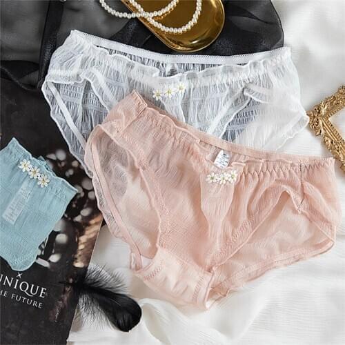 Sexy Womens Panty Lace Panties Briefs Lingerie Underwear Ladies Lace Hipster Mesh Transparent Hot See Through Underpants Female