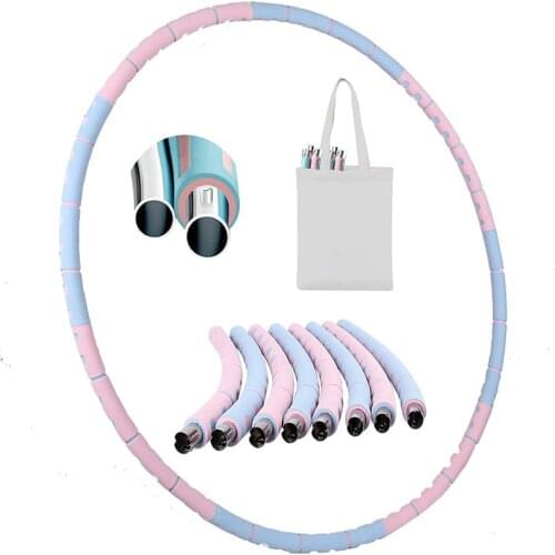 6 Parts Detachable Fitness Ring Stainless Steel Sports Hoop Women Exercise Training Gym Indoor Slim Waist Yoga Circle