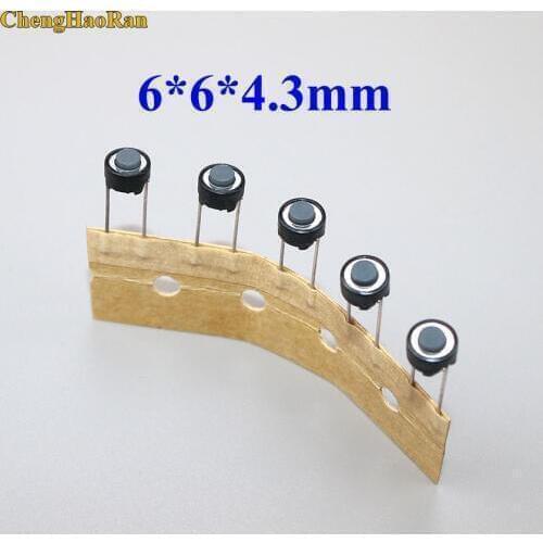 ChengHaoRan 10pcs Touch switch button 6*6*4.3mm DIP 6X6X4.3mm Tactile Tact Push Button Switch Momentary for ALPS white head