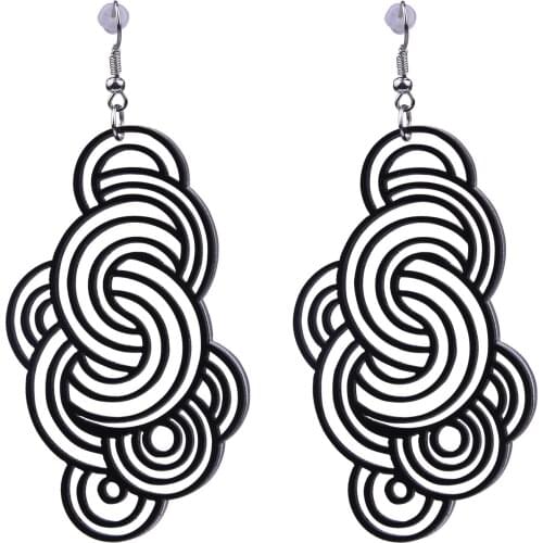 New Oorbellen Vintage Dangle Drop Earrings Fashion Jewelry Bijoux Brincos Black Long Earring For Women Pendientes Mujer