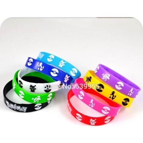 10x Pokemon Go Team Valor Mystic Instinct silicone bracelet bangle wristband anime cartoon fashion jewelry Children Part Gift