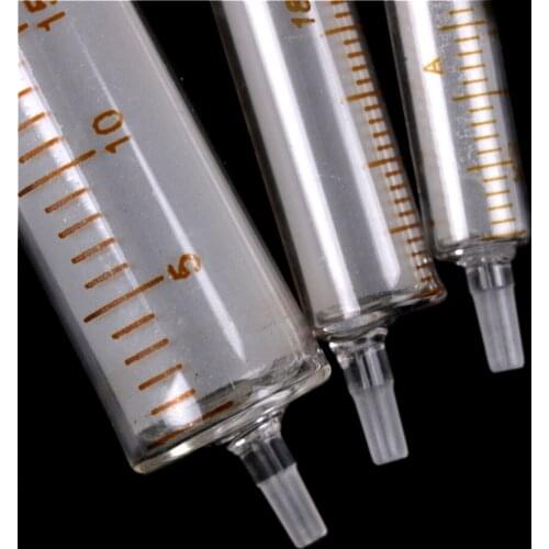 1Pcs 2ML 5ML 10ML 20ML Glass syringe injector sampler dispensing with ink chemical medicine