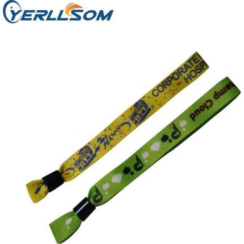 YERLLSOM 100PCS/lot Customized Personalized printing logo fabric wristbands bangles for gifts Y061501