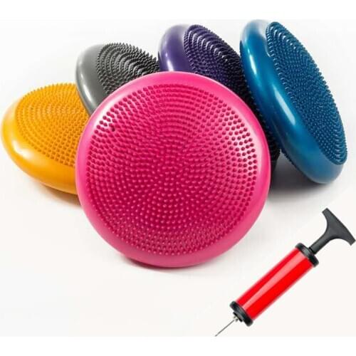 Yoga Balance Disc Inflatable Stability Wobble Cushion Free Hand Pump PVC Anti-Slip Inflatable Balance Disc Fitness Gym 33CM