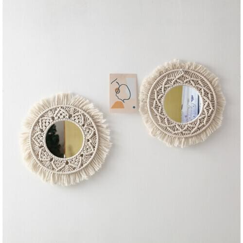 Ins Nordic Mirror Wall Hanging Mirror Boho Wall Art Mirror With Fringe Makeup Mirror Kitchen Bathroom Mirror For Home