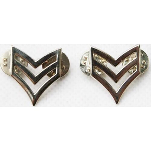 PAIR OF WW2 US ARMY SERGEANT FIRST CLASS PINBACK RANK INSIGNIA PIN BADGE SILVER