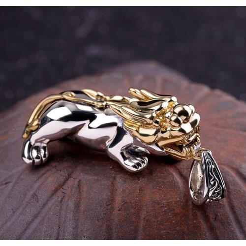 100%Bagua Pendant for Man 925 Sterling Silver Couple Pendants Vintage Coin Religion Buddhas Teachings Biker Jewelry Thai Silver