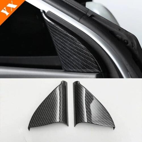 2pcs For Renault Kadjar 2015 16 17 2018 Car accessories ABS Carbon fiber Car Inner Triangle A-pillar Speaker Control Cover trim